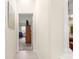 Hallway with tile flooring transitioning to carpet, leading to various rooms with natural light at 1723 Townsend Ter, The Villages, FL 32162