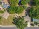 Aerial view of home near a playground and mature trees in a quiet, residential neighborhood at 1905 Selleen Dr, Eustis, FL 32726
