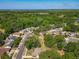 Aerial view showcasing the neighborhood, houses, and trees stretching towards the lake and distant horizon at 1905 Selleen Dr, Eustis, FL 32726