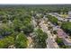 Aerial view of a tree-lined street featuring single-Gathering homes in a serene suburban neighborhood at 1905 Selleen Dr, Eustis, FL 32726