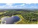 Beautiful aerial view showcasing a lake, surrounding trees, and natural landscape at 27011 Se Highway 42, Umatilla, FL 32784