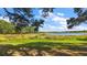 Lush green backyard overlooking a serene lake under a bright blue sky with scattered clouds at 27011 Se Highway 42, Umatilla, FL 32784
