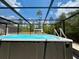 Screened-in pool with lush landscaping offers a private oasis for relaxation and recreation at 31857 Dahlia Ct, Eustis, FL 32736