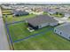 Aerial view of a home with a well-kept backyard in a friendly neighborhood at 3532 Thorne Path, Oxford, FL 34484