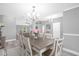 Elegant dining room with a wooden table, white chairs, and stylish lighting at 36700 Oconee Ave, Eustis, FL 32736