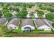 Aerial view of homes with screened lanais, lush landscaping, and well-maintained lawns in a peaceful community at 4087 Capland Ave, Clermont, FL 34711