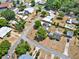 Aerial view of a residential neighborhood with well-maintained homes and lush green trees, offering a peaceful living environment at 506 Richard St, Leesburg, FL 34748