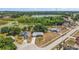 Expansive aerial view showcases the home's serene neighborhood, lush greenery, and scenic lake backdrop at 529 Ed Douglas Rd, Groveland, FL 34736