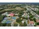 Breathtaking aerial view showcasing community tennis courts, pool, and surrounding lush landscape at 5500 Laver St, Leesburg, FL 34748
