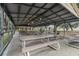 Covered picnic area featuring multiple picnic tables and built-in charcoal grills, perfect for outdoor gatherings at 5500 Laver St, Leesburg, FL 34748