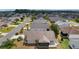 Aerial shot of the property showcasing the backyard and a peaceful neighborhood setting at 744 Shelton St, The Villages, FL 32163