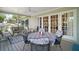 Covered patio with an outdoor dining set and comfortable seating. Great for entertaining at 809 Northside Dr, Mount Dora, FL 32757