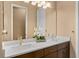 Bathroom featuring a double sink vanity with modern fixtures at 8664 Bridgeport Bay Cir, Mount Dora, FL 32757