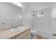 Cozy bathroom with single vanity and shower-tub combo at 9461 Se 173Rd Ln, Summerfield, FL 34491