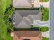 Top-down perspective of a well-kept property with a screen-enclosed patio, complemented by mature landscaping at 11820 Se 178Th St, Summerfield, FL 34491