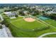 Aerial view of the community baseball field and tennis courts at 11884 Se 179Th St, Summerfield, FL 34491