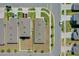 Overhead shot of homesites, showcasing the property's location within a residential community and its proximity to sidewalks at 1548 Planters Point Rd, Kissimmee, FL 34744
