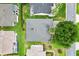 Aerial view of the roof, backyard, and surrounding neighborhood homes at 2015 Palo Alto Ave, The Villages, FL 32159