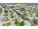 Overhead shot showing the house in a peaceful neighborhood with mature trees and well-kept lawns at 2022 Claudio Ln, The Villages, FL 32159