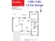 Detailed floor plan of a 2 bedroom, 2 bathroom ranch style home with a 1.5 car garage and enclosed lanai at 2022 Claudio Ln, The Villages, FL 32159