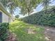 Well-maintained backyard with lush green lawn and manicured hedge at 2131 Burley Ave, Clermont, FL 34711