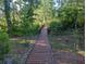 A wooden walkway winds through a lush, green forest, offering a tranquil natural path at 2871 Myakka River Rd, Tavares, FL 32778