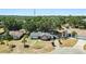 Aerial view of a home with a well-maintained lawn and surrounding greenery at 307 Water Shore Dr, Leesburg, FL 34748