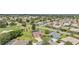 Aerial view of a residential community with golf course, showcasing manicured lawns and diverse home styles at 3319 Barrington Ct, The Villages, FL 32162