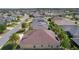 An elevated perspective showcasing a single-Gathering home with a backyard, neutral exterior, and nearby neighborhood streets at 3433 Nestlebranch Ave, The Villages, FL 32163