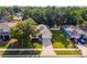 Aerial view of a charming single-story home with a well-manicured lawn and inviting curb appeal at 35107 Sweet Leaf Ln, Leesburg, FL 34788