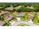 Areal image features home with a fenced-in yard, screened-in pool, and neighboring home with solar panels at 3733 Statham Dr, Apopka, FL 32712