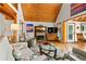 Comfortable living room with hardwood floors, fireplace, and large windows for natural light at 421 W 10Th Ave, Mount Dora, FL 32757