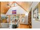 Inviting living room with vaulted ceilings, wooden accents, and comfortable seating arrangement at 421 W 10Th Ave, Mount Dora, FL 32757