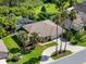 Aerial view of the property with lush landscaping, screened pool, and charming single-story home at 4547 Inverness Dr, Leesburg, FL 34748