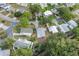A high-angle view showcases neat homes with well-kept yards, surrounded by lush greenery in a peaceful neighborhood at 522 Saint Andrews Blvd, Lady Lake, FL 32159