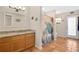 Bright bathroom with stylish decor, vanity, and shower with decorative curtain at 12512 Lake Ridge Cir, Clermont, FL 34711