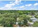 Scenic aerial view of a residential neighborhood with lush greenery, mature trees, and clear blue skies at 2110 Oak Cir, Mount Dora, FL 32757