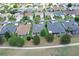 Aerial view of multiple houses, some featuring screened-in lanais in the back at 2120 Willow Grove Way, The Villages, FL 32162