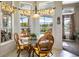 Bright breakfast nook with a glass top table and views of the pool and yard at 2457 Bar Harbor, Mount Dora, FL 32757