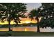 Picturesque water view during golden hour through the trees at 2457 Bar Harbor, Mount Dora, FL 32757