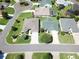 Aerial view of homes with beautifully maintained yards, mature trees, and well-planned landscaping at 3177 Williams Rd, The Villages, FL 32162