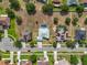 An aerial view of a neighborhood featuring single Gathering homes and lush landscaping at 3731 Peaceful Valley Dr, Clermont, FL 34711