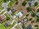 An aerial view of a neighborhood featuring single Gathering homes, pools, and lush landscaping at 3731 Peaceful Valley Dr, Clermont, FL 34711