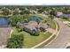 Aerial view of a single-Gathering home with a pool, pond, and well-manicured landscaping at 4879 Brightmour Cir, Orlando, FL 32837