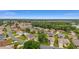 An aerial view of a community with tree-lined streets, lush landscaping, and well-maintained homes at 12687 Se 90Th Ter, Summerfield, FL 34491