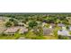 Birds-eye view of a residential neighborhood featuring a variety of home styles, lush lawns and large trees at 12687 Se 90Th Ter, Summerfield, FL 34491