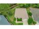 Aerial view of the property showcasing its well-maintained landscaping and proximity to mature trees at 13050 Se 89Th Cir, Summerfield, FL 34491