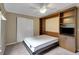 Bedroom featuring carpet, a deployed Murphy bed, and built-in storage at 13050 Se 89Th Cir, Summerfield, FL 34491