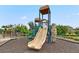 Community playground with slide, climbing wall and seating for parents with lush landscaping at 14430 Desert Haven St # 4302, Windermere, FL 34786