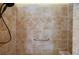 Close-up of tiled shower with grab bar and shower head with hose attachment at 1828 Hollow Branch Way, The Villages, FL 32162